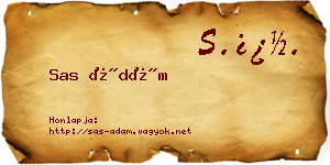 Sas Ádám névjegykártya